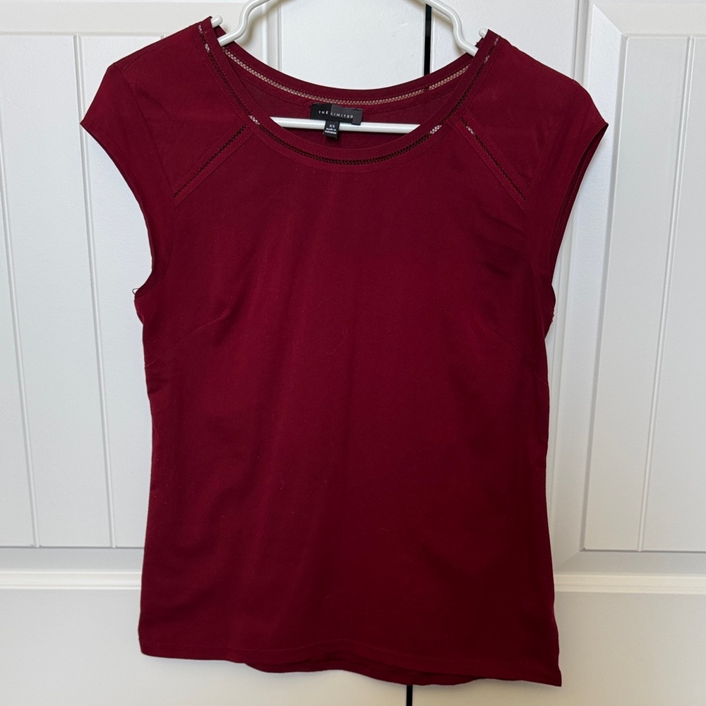 The Limited Sleeveless Knit Top in Burgundy